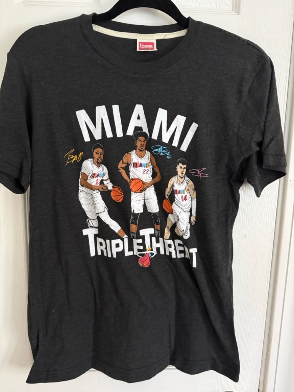HOMAGE Black Tee with Red Logo Tag #160